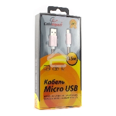 Кабель USB2.0 Cablexpert CC-G-mUSB02Cu-0.5M, AM/microB, серия Gold, длина 0.5м, золото, блистер