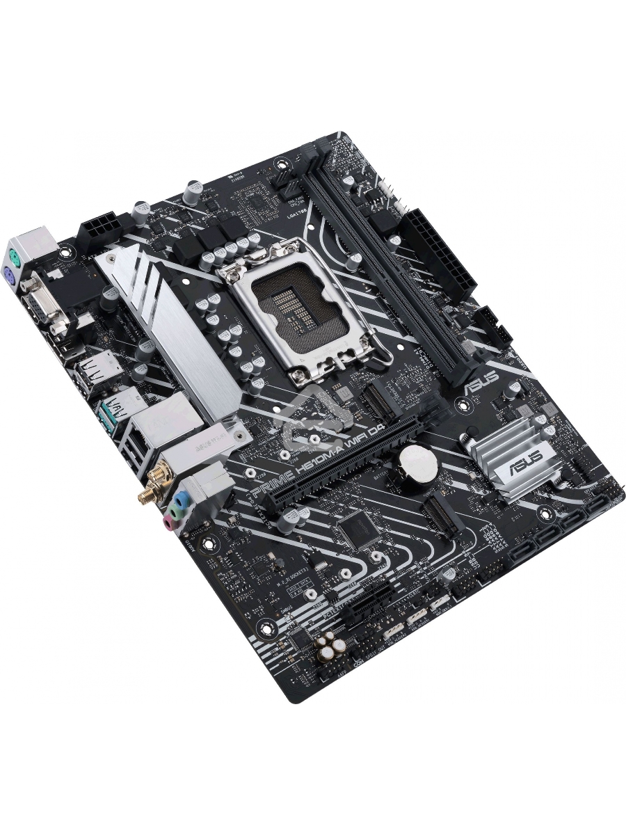 Материнская плата ASUS PRIME H610M-A WIFI D4, LGA 1700, Intel H610, 2xDDR4, 4xSATA, 2xM.2, 1xPCI-E 4.0 x16, 1xHDMI, 1xDisplayPort, 1x 1Gb LAN, 2xUSB-A 3.2 Gen 2, 4xUSB-A 2.0, 3x3.5 мм, 7.1, Micro-ATX