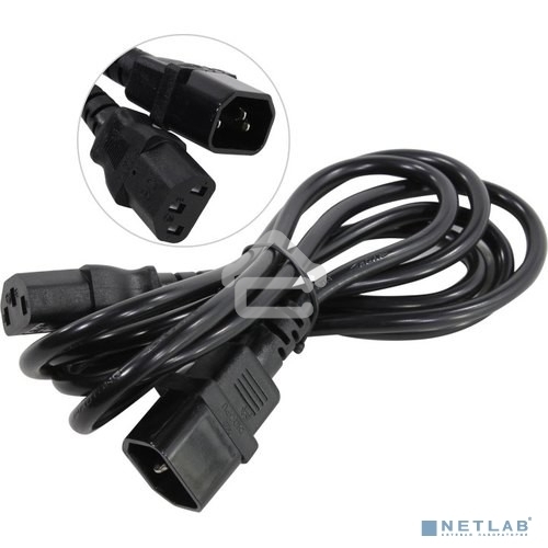 Кабель монитор-компьютер (UPS->уст-во) ExeGate Power EC-1,8P (С13->С14) VDE-250V-3*0,75-CU,10A, 1.8м