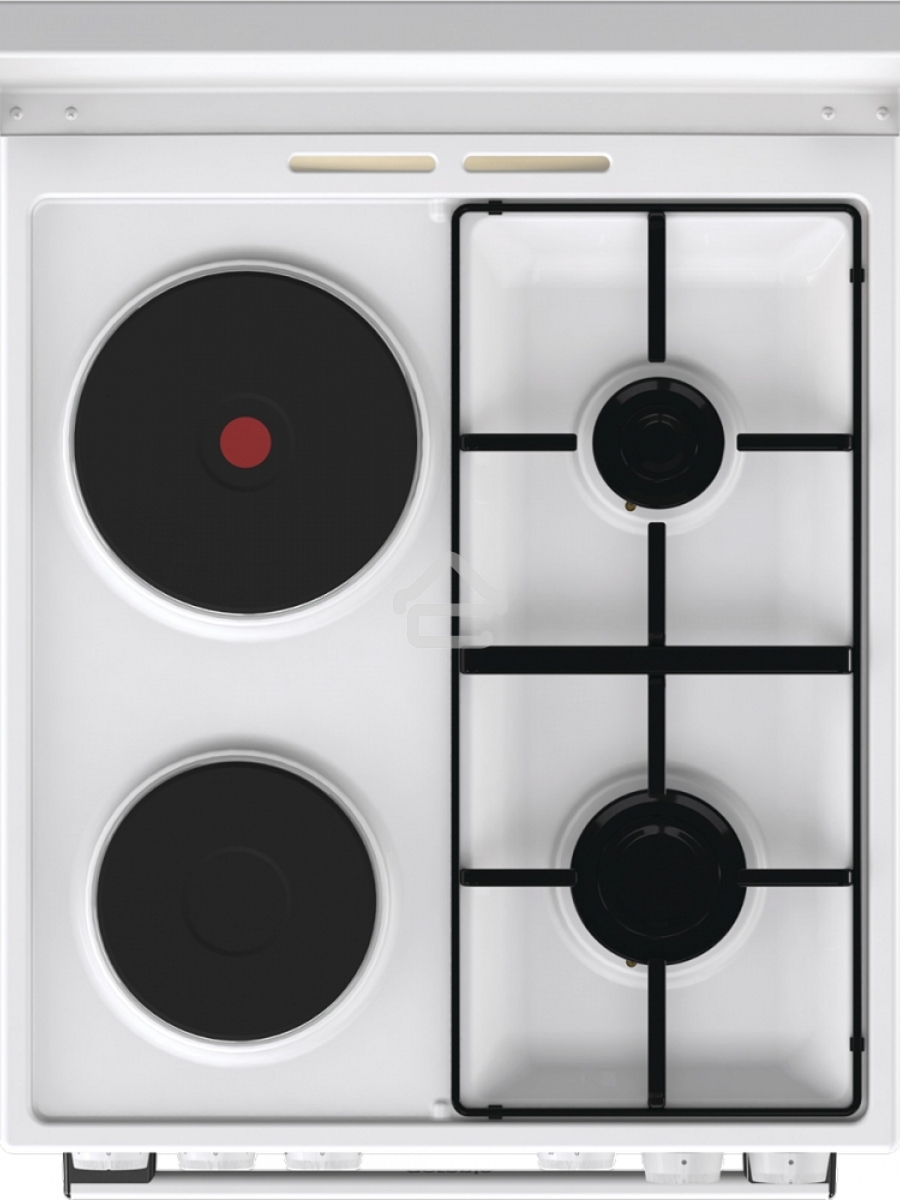 Плита комбинированная Gorenje GK5A12WG белый, конфорок 2 газовых и 2 электрических, духовка 68 л, 50 см x 85 см x 59.4 см
