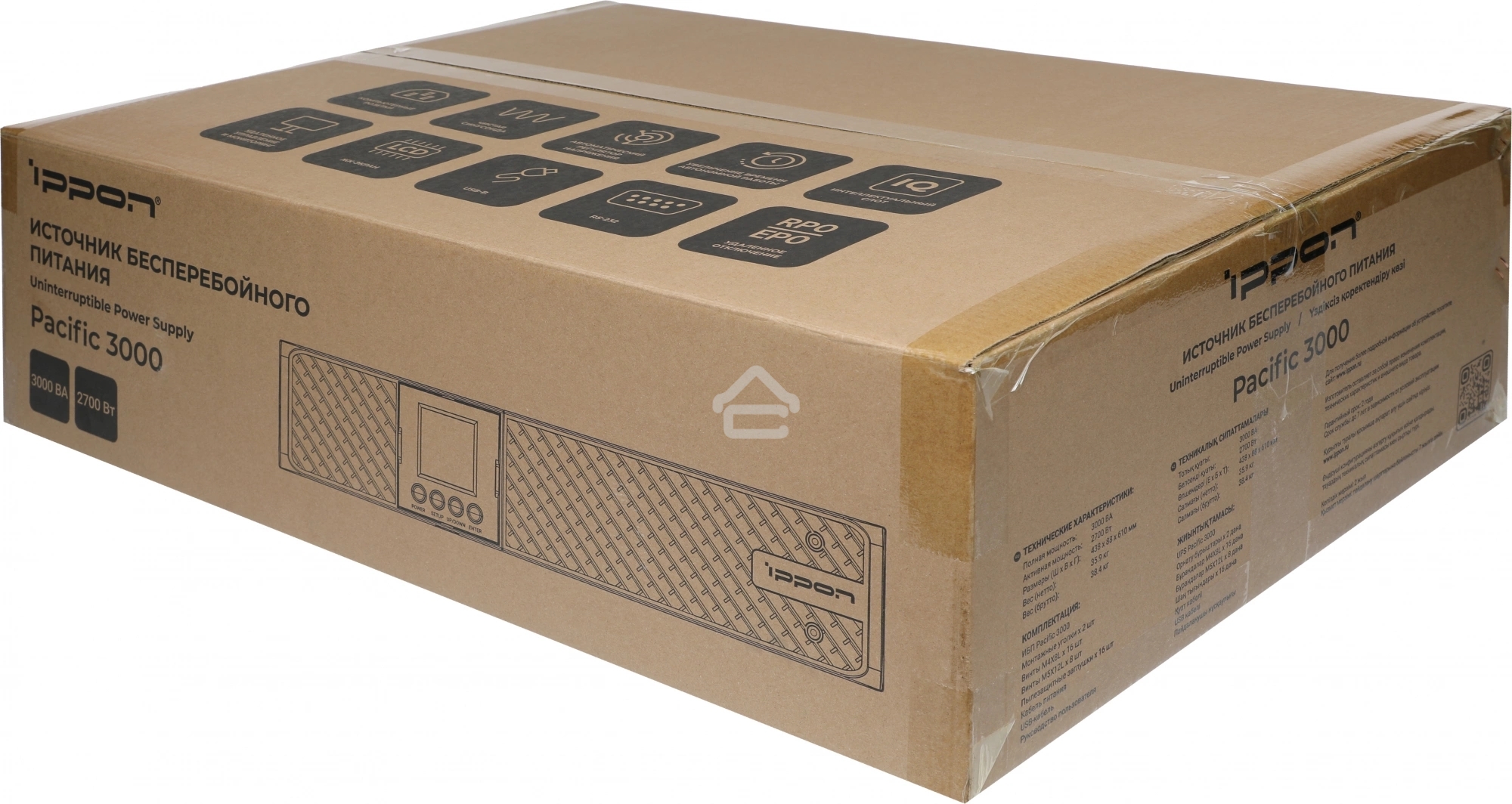 Источник бесперебойного питания Ippon Pacific 3000 2700Вт 3000ВА черный