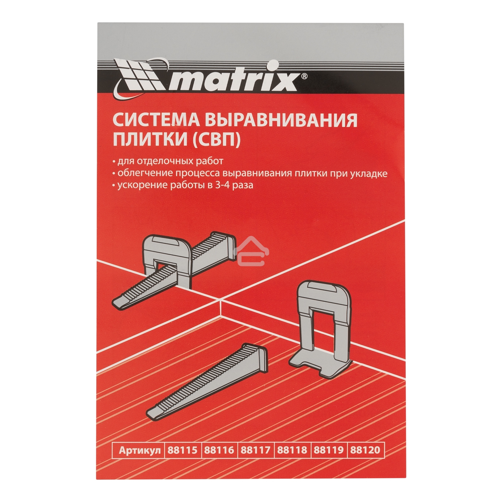 Комплект зажим + клин для системы выравнивания плитки Matrix СВП Ворота, 40/40 шт. в пакете