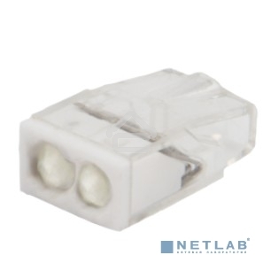 Экспресс-клемма с пастой Rexant СМК 2273-242, 2-проводная 0.5-2.5 мм², прозрачная, блистер (5 шт./уп.)