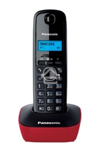Телефон беспроводной (DECT) Panasonic KX-TG1611RUR (красный) {АОН, Caller ID,12 мелодий звонка,подсветка дисплея,поиск трубки}
