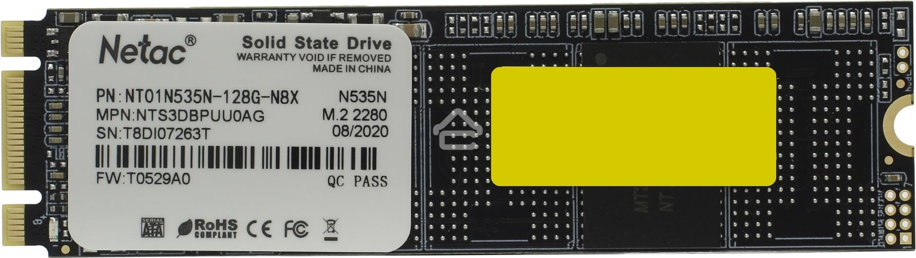 Накопитель SSD Netac N535N, 128Gb, M.2 2280, SATA-III, R/W 510/440