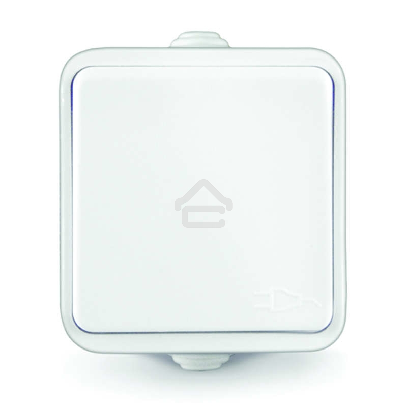 Розетка 1-м ОП Клио 16А с защ. крышкой с заземл. IP44 белый UNIVersal К2229