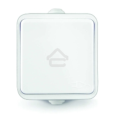 Розетка 1-м ОП Клио 16А с защ. крышкой с заземл. IP44 белый UNIVersal К2229