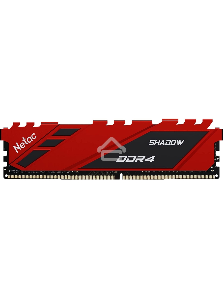 Оперативная память NETAC Shadow, DDR4, 16GB (1x16GB), 3200MHz, CL16, DIMM, с радиаторами, красный