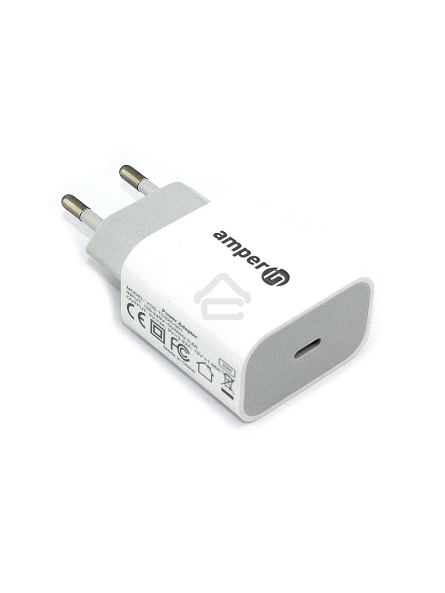 Блок питания (сетевой адаптер) Amperin Quick Charge Type-C 5V/3A,9V/2.22A,12V/1.66A (YDS-TC020-001)