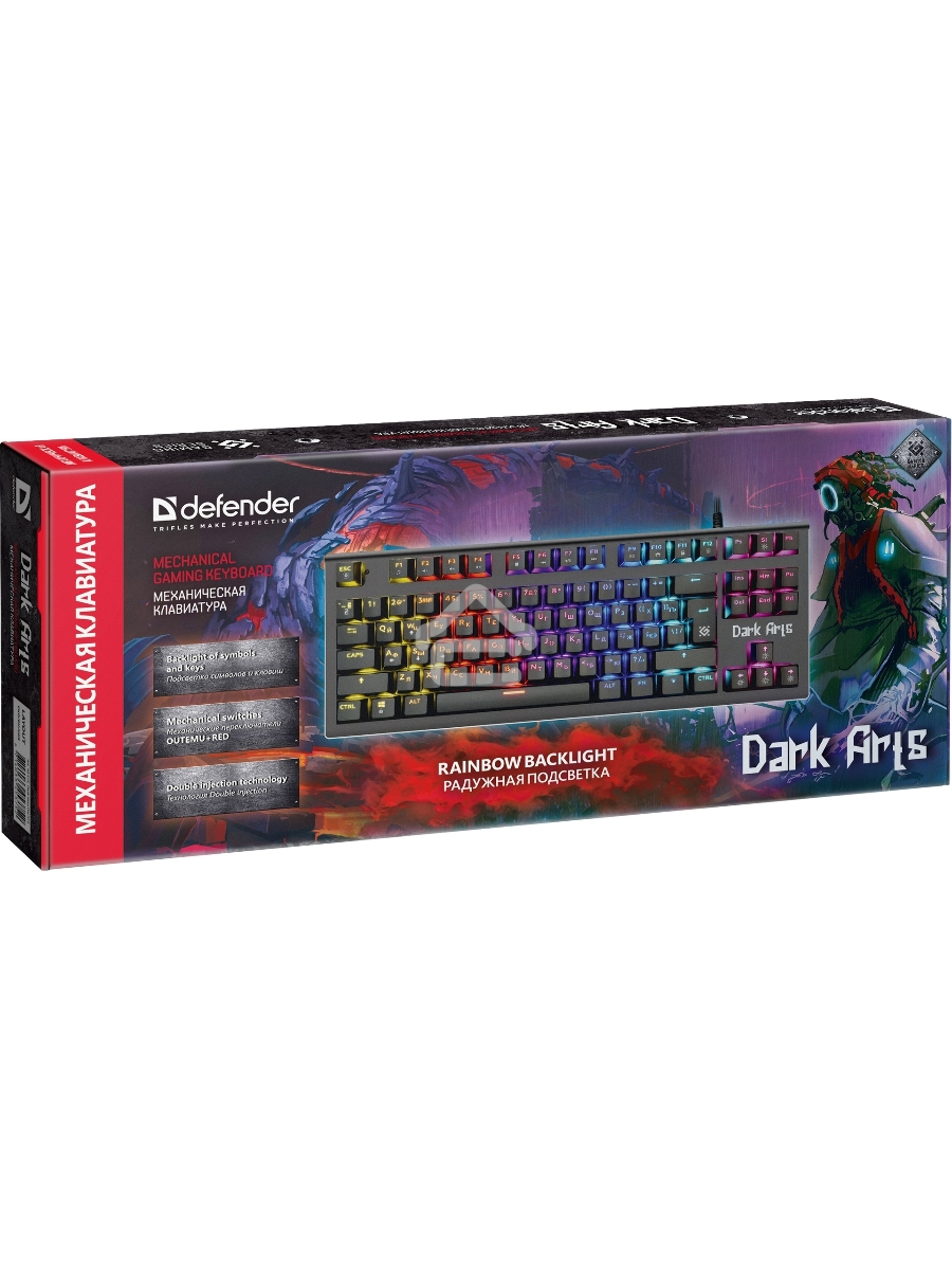 Клавиатура Defender Dark Arts GK-375 проводная, USB, черный