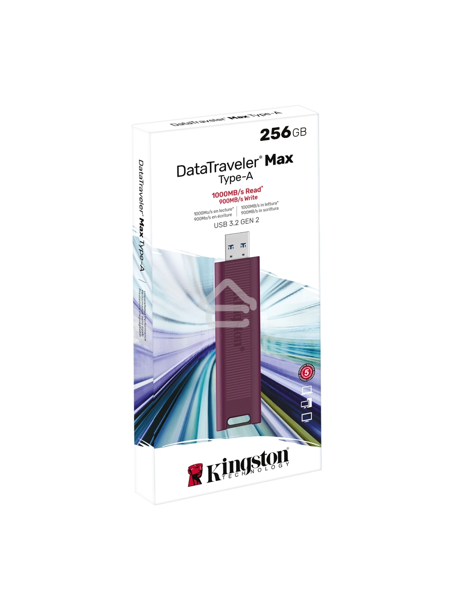 Флеш диск Kingston USB Drive 256GB DataTraveler MaxA USB3.2 Gen 2 Type-A, бордовый [DTMAXA/256GB]