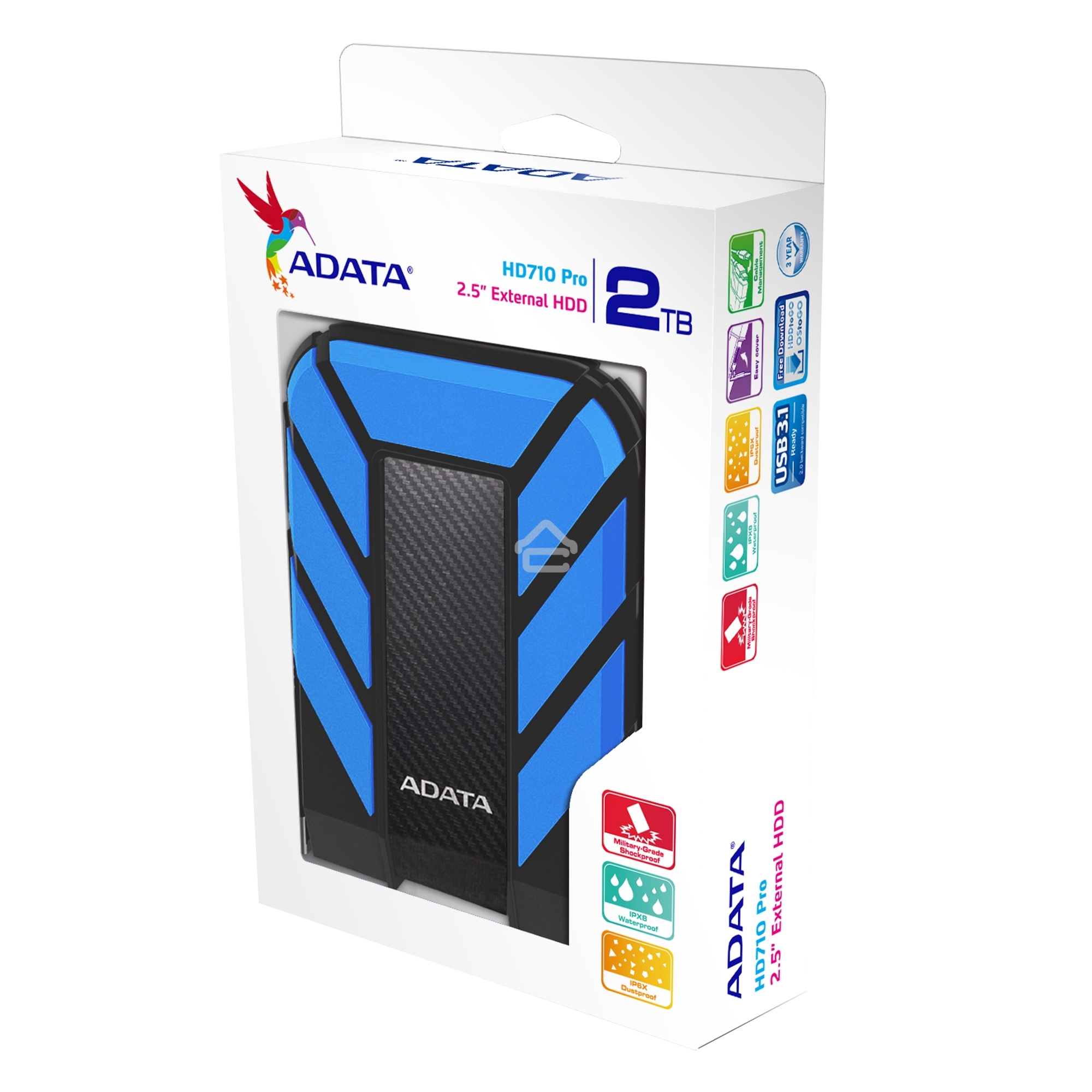 Внешний жесткий диск ADATA USB 3.0 2Tb AHD710-2TU3-CBL HD710 DashDrive Durable 2.5