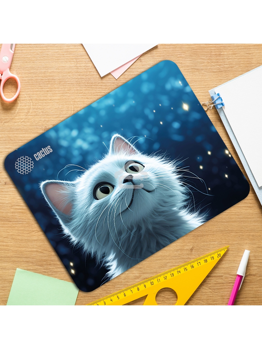 Коврик для мыши Cactus White Cat 300x250x3мм (CS-MPC-D11M)