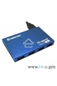 Разветвитель Defender  SEPTIMA SLIM USB2.0 - 7 портов, + блок питания DC 5В...2А, + кабель USB 2.0 A(M) - MiniB (M) - 1м