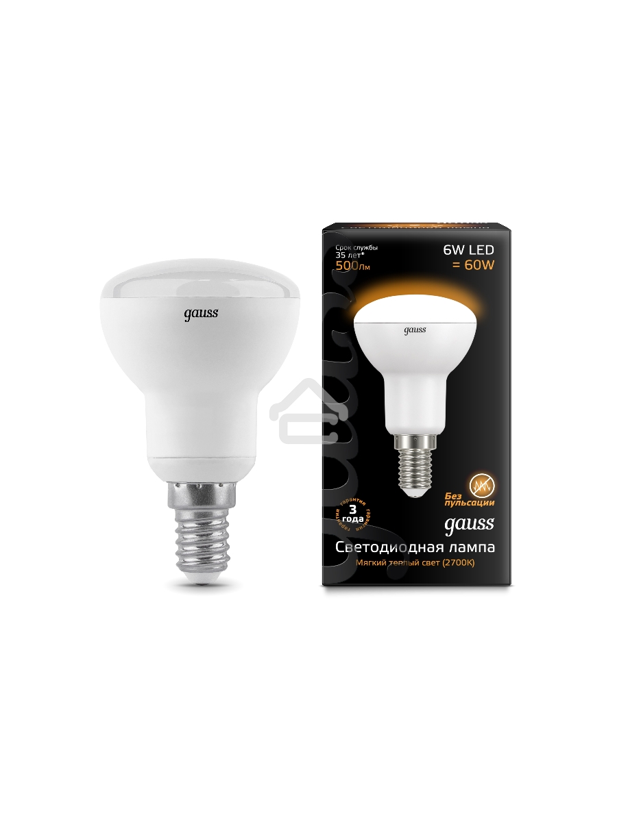 Лампа светодиодная GAUSS 106001106LED Reflector R50 E14 6W 2700K