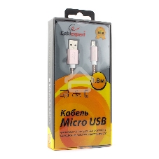Кабель USB2.0 Cablexpert CC-G-mUSB02Cu-1.8M, AM/microB, серия Gold, длина 1.8м, золото, блистер