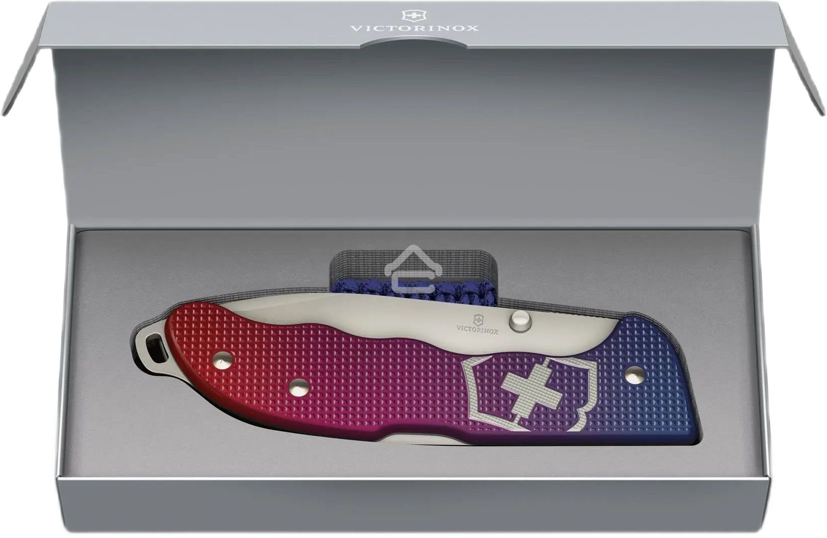 Нож перочинный Victorinox Evoke Alox (0.9415.D221) 136мм 5функц. синий/красный подар.коробка