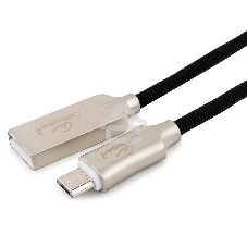 Кабель USB2.0 Cablexpert CC-P-mUSB02Bk-0.5M, AM/microB, серия Platinum, длина 0.5м, черный, блистер