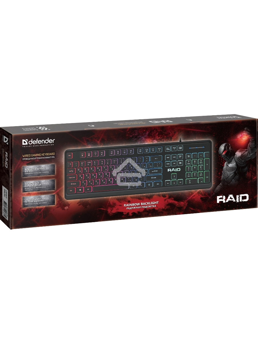 Клавиатура Defender Raid GK-778DL проводная, USB, черный