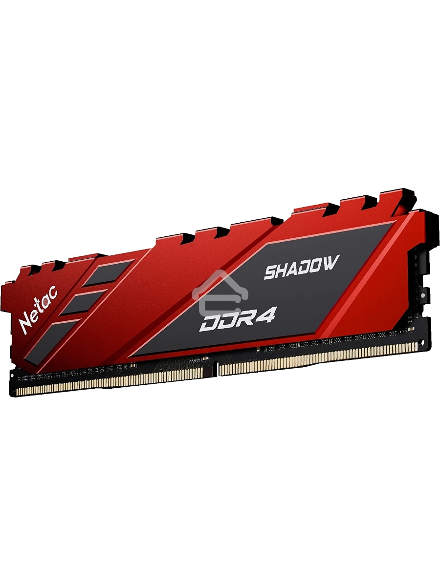 Оперативная память NETAC Shadow, DDR4, 16GB (1x16GB), 3200MHz, CL16, DIMM, с радиаторами, красный