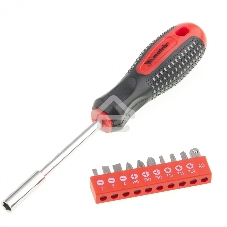 Отвертка Matrix с набором бит, 10шт, Fusion, CrV, 3-х компонентная рукоятка 