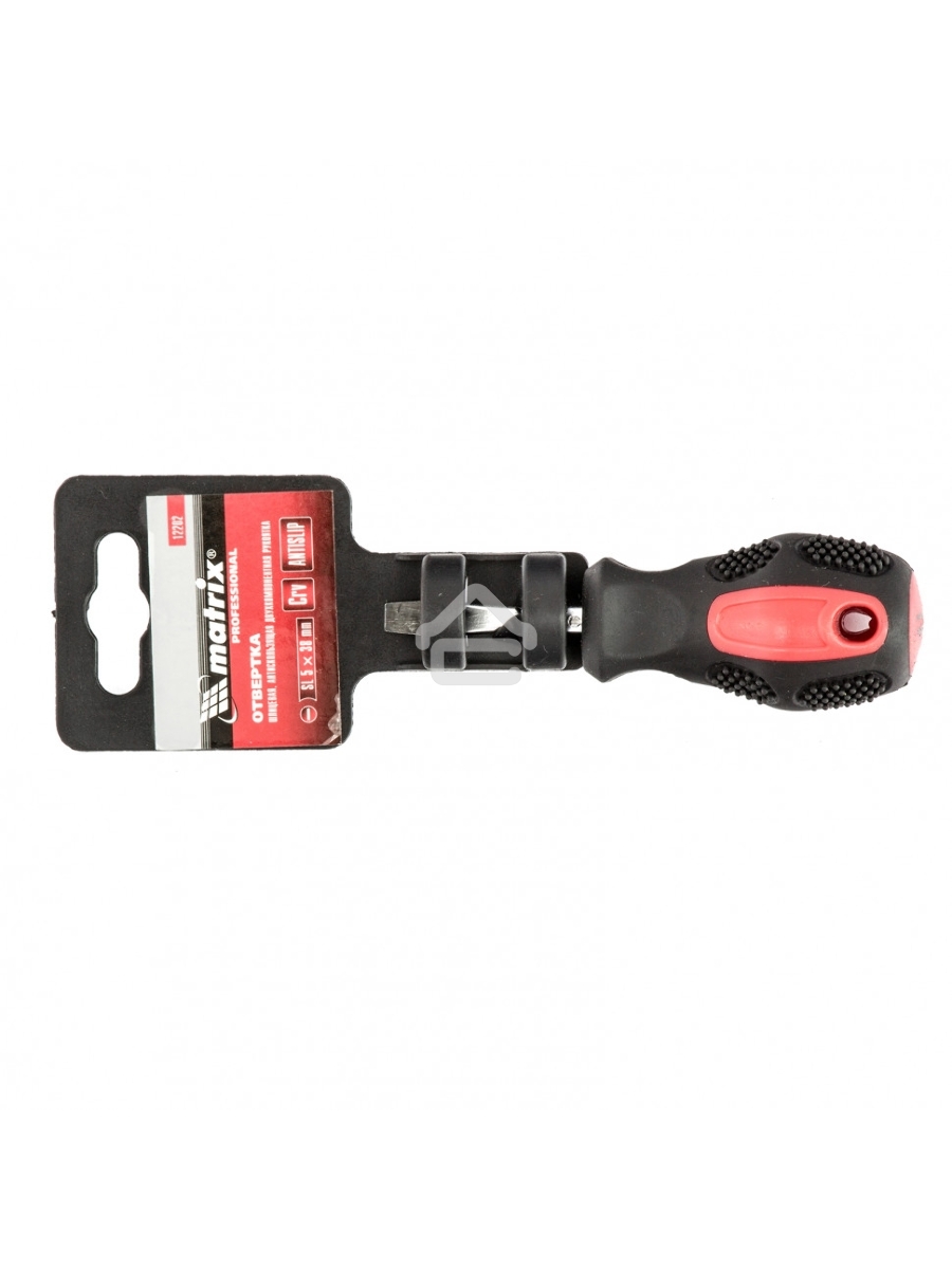 Отвертка Anti-Slip, SL5,0 х 38 мм, CrV, двухкомп. рукоятка Matrix