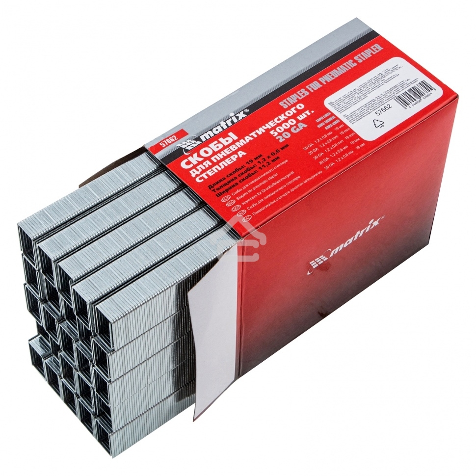 Скобы Matrix для пнев. степл., 19x1,2x0,6 мм, шир. скобы - 11,2 мм, 5000 шт