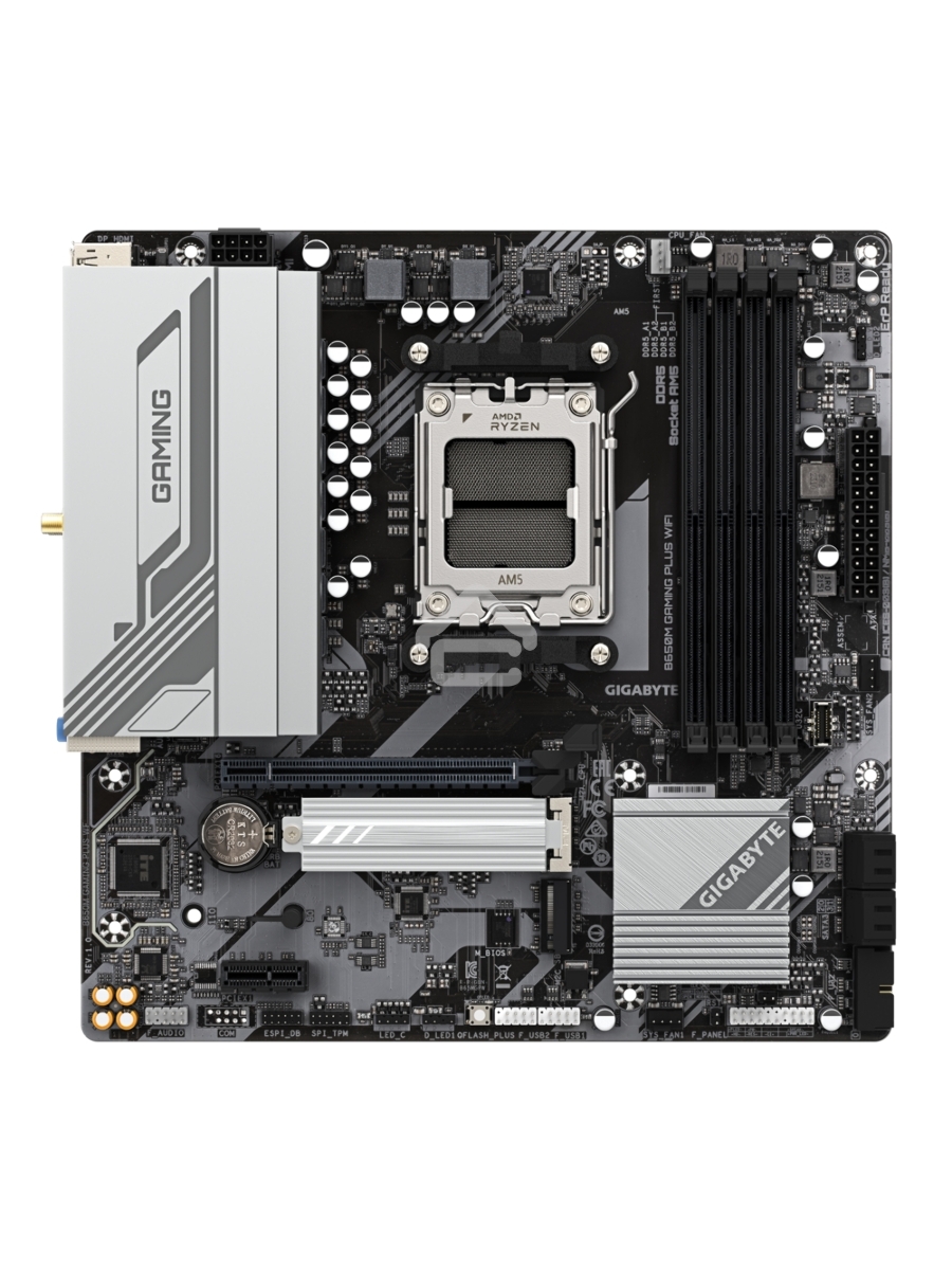 Материнская плата Gigabyte B650M GAMING PLUS WIFI, AM4, AMD B650, 4xDDR5, 4xSATA, 2xM.2, 1xPCIe 4.0 x16, 1xPCIe 3.0 x1, 2xDP, 1xHDMI, 1x2.5Gb LAN, Wi-Fi 6E, Bluetooth 5.3, 1xUSB-C 5Gbps, 5xUSB-A 5Gbps, 6xUSB-A 2.0, 3x3.5 мм, 7.1, mATX