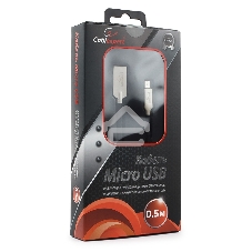 Кабель USB2.0 Cablexpert CC-P-mUSB02Bk-0.5M, AM/microB, серия Platinum, длина 0.5м, черный, блистер