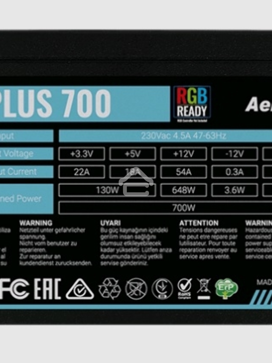 Блок питания Aerocool / Formula VX-700 PLUS RGB, 700Вт, 120мм, черный