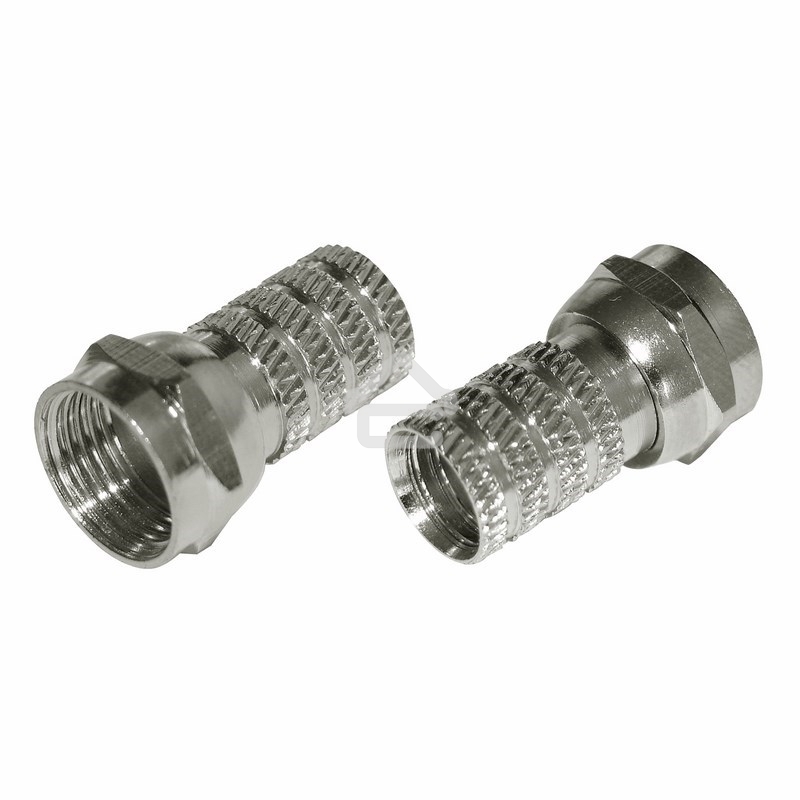 Разъем антенный на кабель Rexant штекер F для кабеля RG-6, (2 шт.)