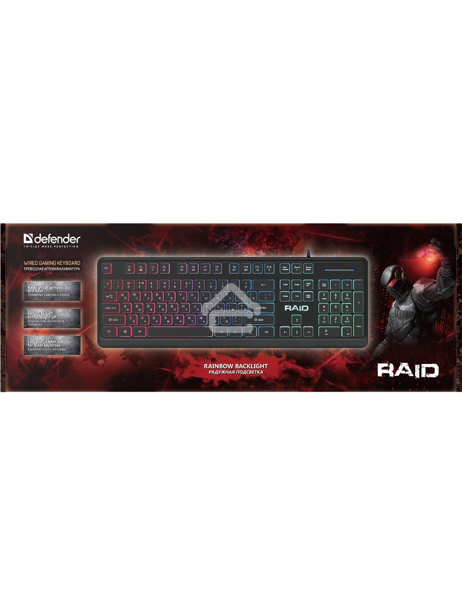 Клавиатура Defender Raid GK-778DL проводная, USB, черный