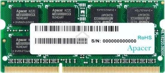 Оперативная память Apacer, DDR3L, 4GB (1x4GB), 1600MHz, CL11, SO-DIMM