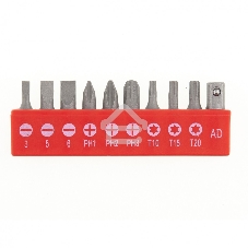 Отвертка Matrix с набором бит, 10шт, Fusion, CrV, 3-х компонентная рукоятка 