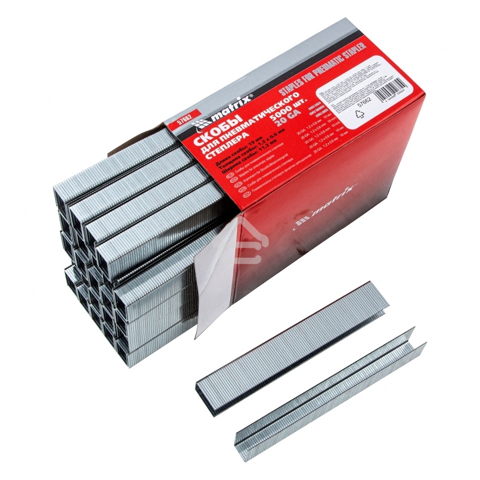 Скобы Matrix для пнев. степл., 19x1,2x0,6 мм, шир. скобы - 11,2 мм, 5000 шт