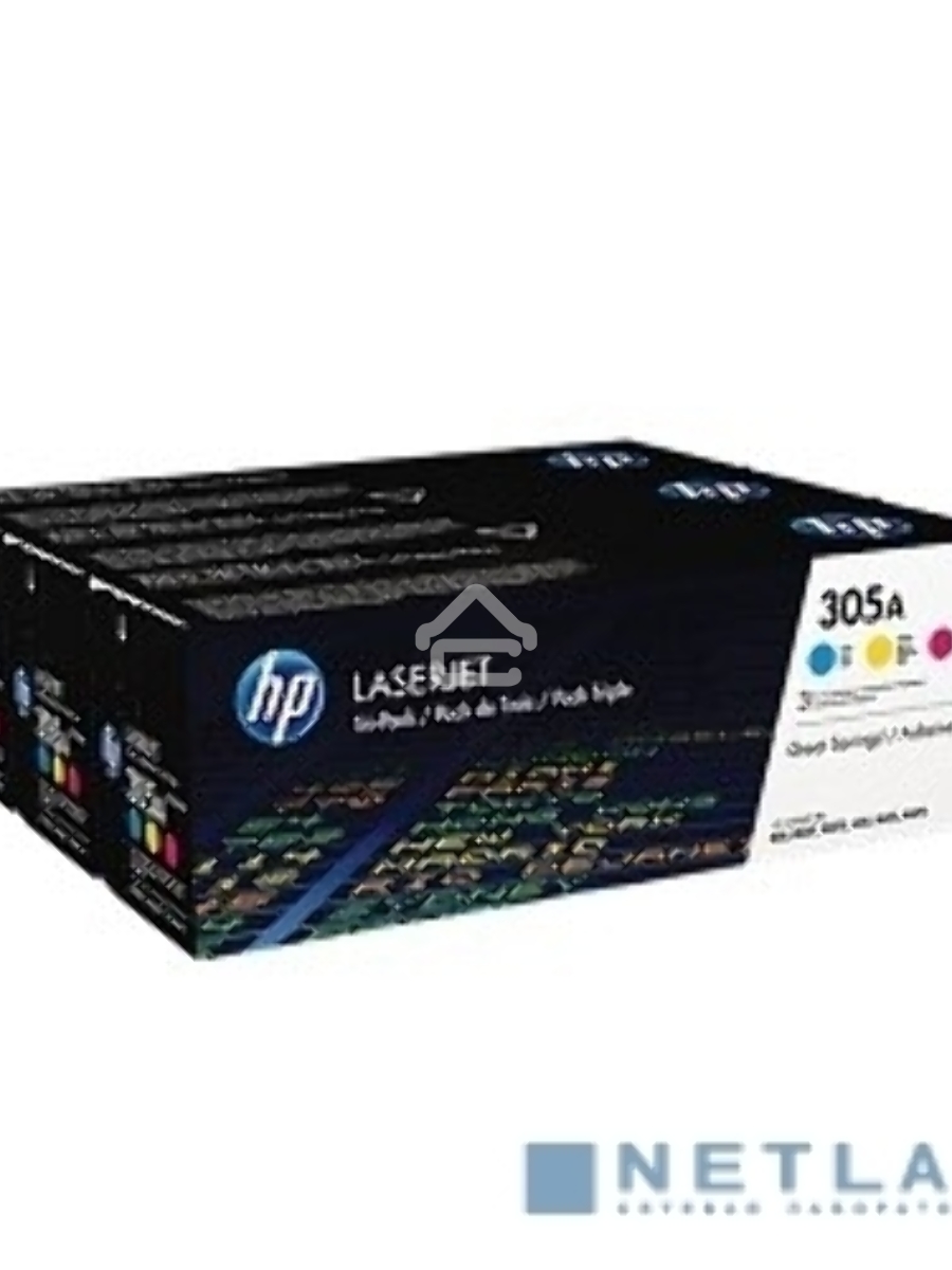 Картридж лазерный набор HP CF370AM № 305A голубой/пурпурный/желтый CLJ M451 (CE411A+CE412A+CE413A)