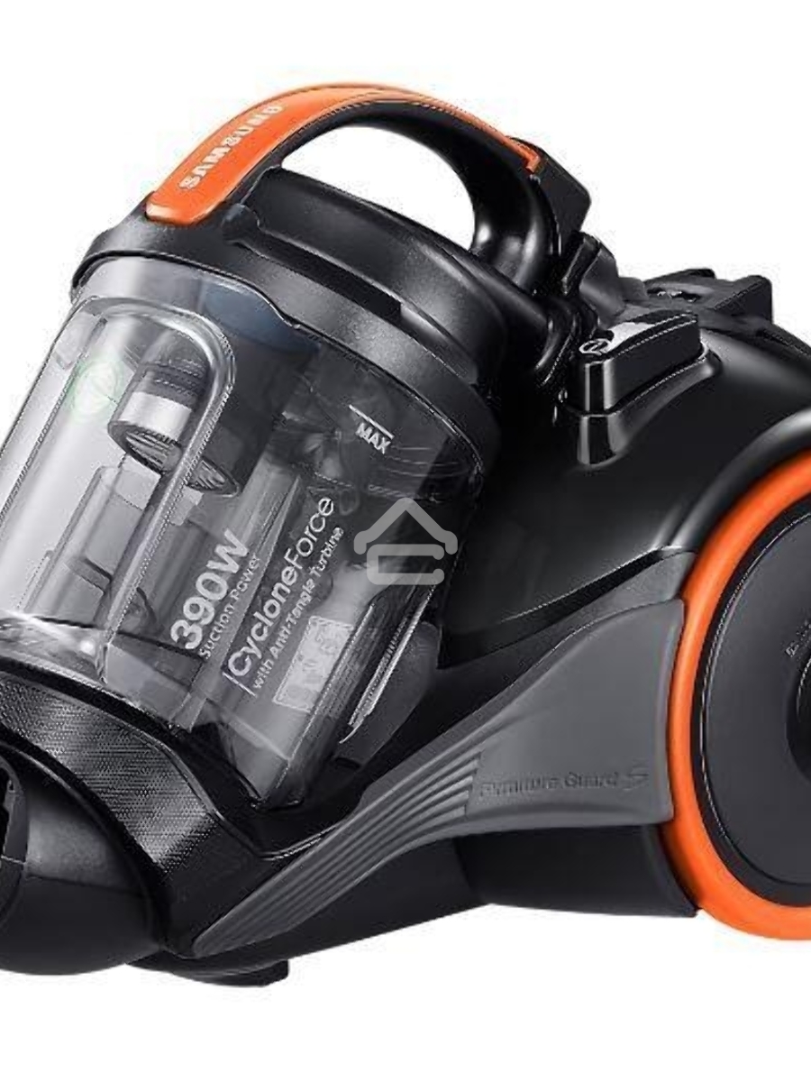 Пылесос Samsung VC15K4136VL/EV черный/оранжевый, 390/1500 Вт, уборка сухая, пылесборник контейнер 1.3 л