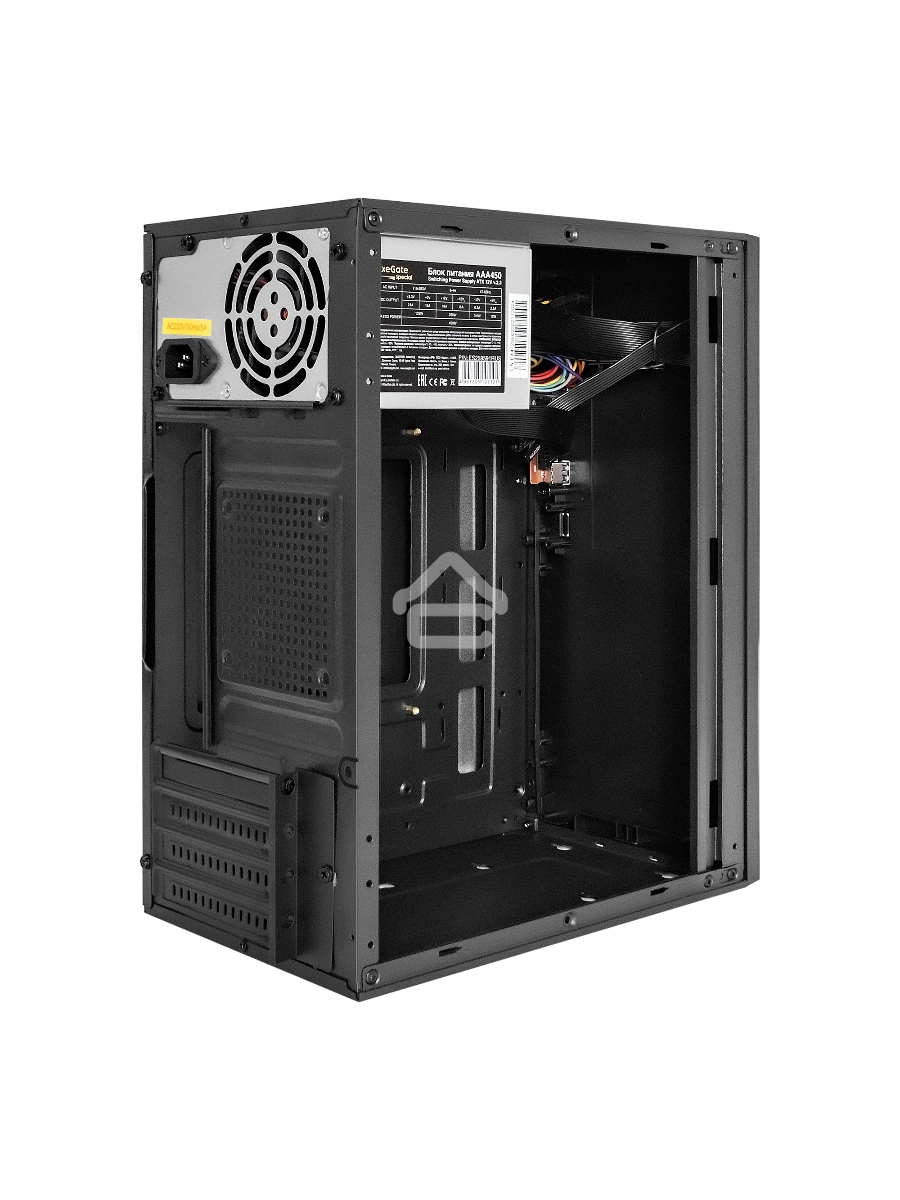 Компьютерный корпус Minitower ExeGate BAA-308-AAA450 (mATX, БП AAA450 с вент. 8см, 2*USB, HD Audio, черный)