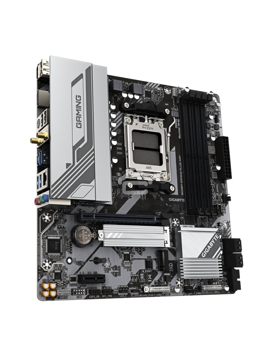 Материнская плата Gigabyte B650M GAMING PLUS WIFI, AM4, AMD B650, 4xDDR5, 4xSATA, 2xM.2, 1xPCIe 4.0 x16, 1xPCIe 3.0 x1, 2xDP, 1xHDMI, 1x2.5Gb LAN, Wi-Fi 6E, Bluetooth 5.3, 1xUSB-C 5Gbps, 5xUSB-A 5Gbps, 6xUSB-A 2.0, 3x3.5 мм, 7.1, mATX