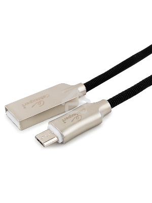 Кабель USB2.0 Cablexpert CC-P-mUSB02Bk-1M, AM/microB, серия Platinum, длина 1м, черный, блистер