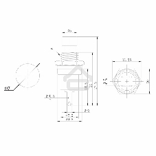 Выключатель-кнопка металл Rexant 220V 2А (2с) (ON)-OFF Ø7.2 красный Micro