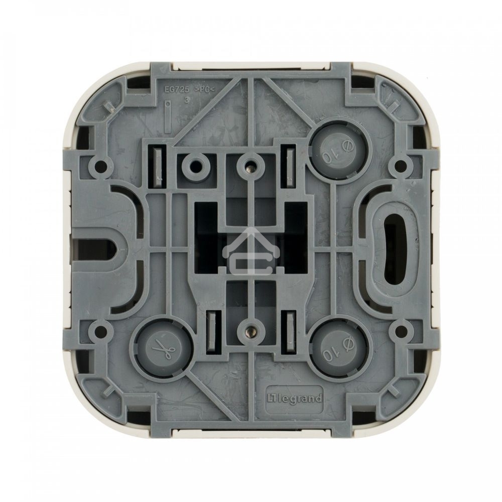 Выключатель 10A 1-клав., сл. кость Quteo