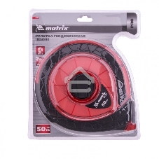Рулетка геодезическая Matrix 50 м х 15 мм, закр. корп., фибергласс. лента, двухст. шкала, PRO