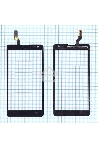 Сенсорное стекло (тачскрин) для LG Optimus L9 II D605, черное