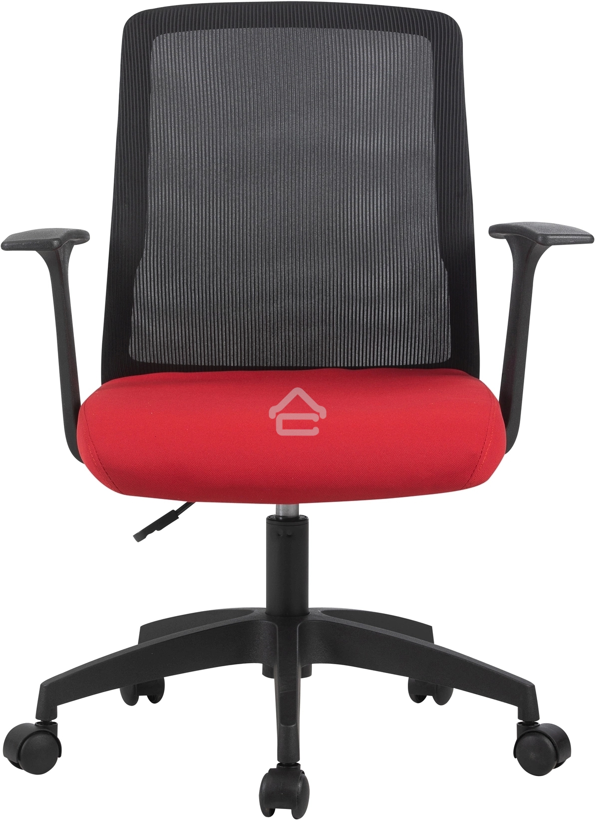 Кресло компьютерное Cactus CS-MC222-BKRD черный, сиденье темно-красный, сетка/ткань, низк.спин. крестов. пластик, пластик черный