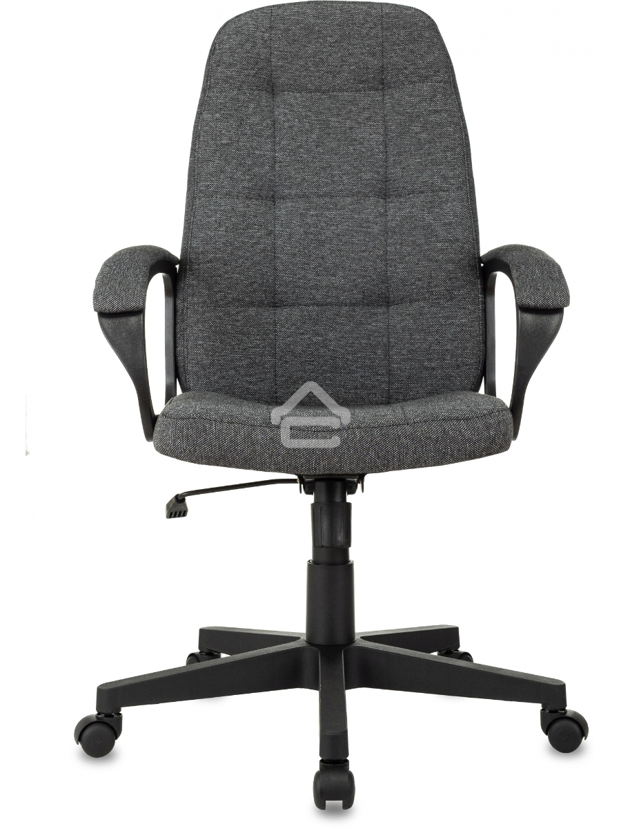 Кресло руководителя Бюрократ CH 002 Fabric 3C1 серый, крестов. пластик