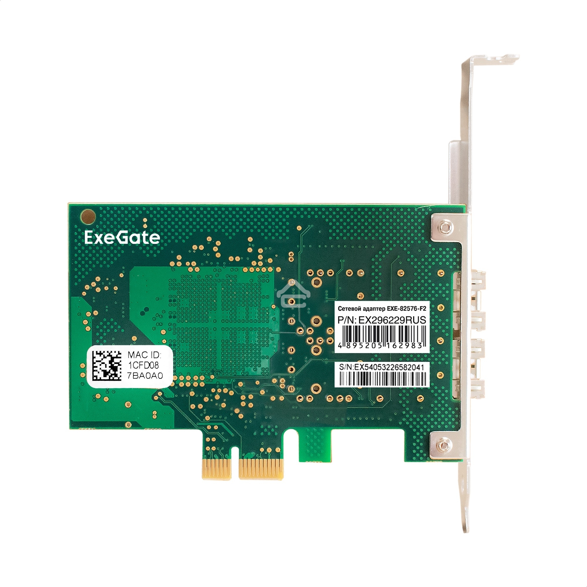 Комплект: Сетевой адаптер SFP ExeGate EXE-82576-F2 + 2xТрансивер Multi-Mode до 550м ExeGate EXT-1G-MM850-LC2-550M (EX296229RUS: PCI-E x1 v2.0, порты 2x SFP (10/100/1000Mb/s), Gigabit Server NIC Intel Chipset 82576-F2 + 2xEX298329RUS: Tx:850/Rx:850 нм, до 
