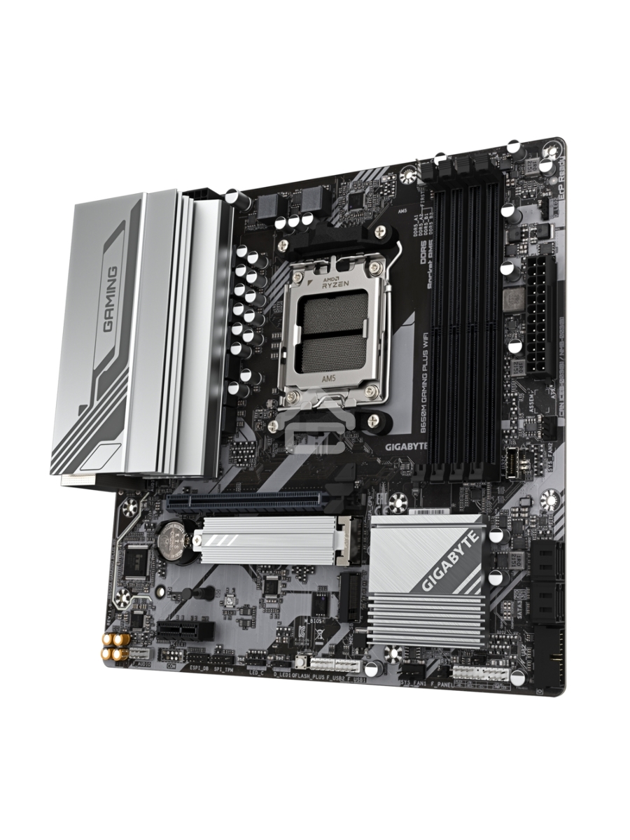 Материнская плата Gigabyte B650M GAMING PLUS WIFI, AM4, AMD B650, 4xDDR5, 4xSATA, 2xM.2, 1xPCIe 4.0 x16, 1xPCIe 3.0 x1, 2xDP, 1xHDMI, 1x2.5Gb LAN, Wi-Fi 6E, Bluetooth 5.3, 1xUSB-C 5Gbps, 5xUSB-A 5Gbps, 6xUSB-A 2.0, 3x3.5 мм, 7.1, mATX