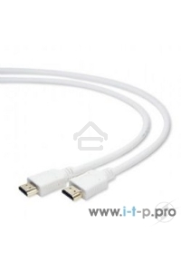 Кабель Cablexpert HDMI CC-HDMI4-W-1M, 19M/19M, v2.0, медь, позол.разъемы, экран, 1м, белый, пакет