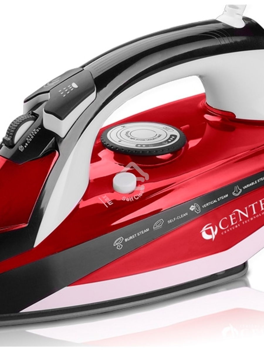 Утюг Centek CT-2344 RED 2400Вт, керамическая подошва, мощный паровой удар, самоочистка, 330мл